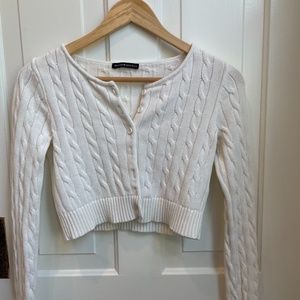 Cropped Cream Colored Cardigan